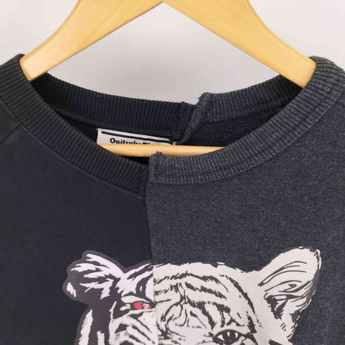 オニツカタイガー ONITSUKA TIGER ドッキング アニマル クルーネック スウェット メンズ JPN:L