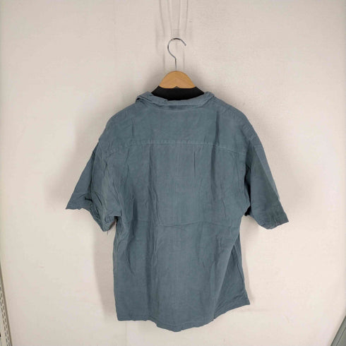 トミーバハマ Tommy Bahama 100%シルク ヘリンボーン柄 オープンカラーアロハシャツ メンズ JPN:L