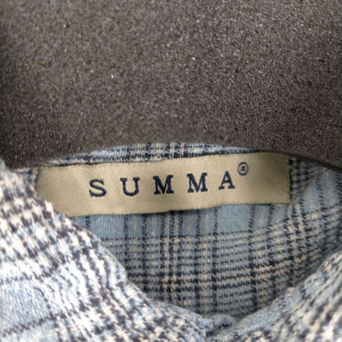 スマー SUMMA 100%シルク チェック柄アロハシャツ メンズ JPN:M