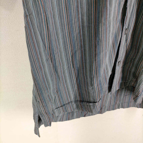 トミーバハマ Tommy Bahama 100%シルク マルチストライプ アロハシャツ メンズ JPN:L