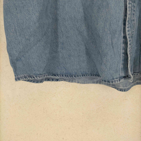 ロゴ刺繍半袖デニムシャツ メンズ