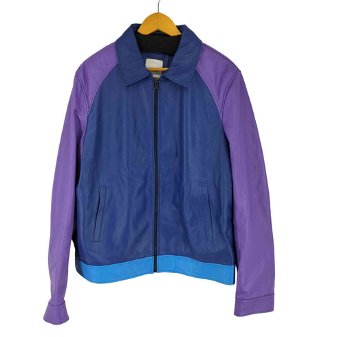 オットバイユークス 8 by YOOX MULTICOLOR LEATHER BIKER JACKET メンズ JPN:M