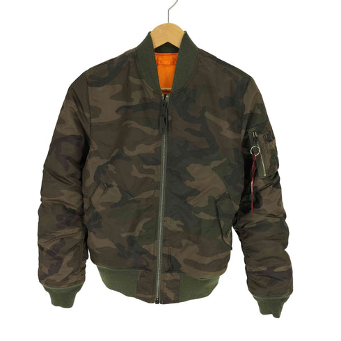 アルファインダストリーズ ALPHA INDUSTRIES MA-1 ウッドランドカモ フライトジャケット メンズ import:M