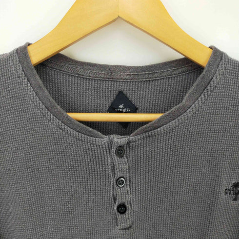 THRILLS 刺繍ロゴ ヘンリーネック サーマル ワッフル カットソー メンズ M