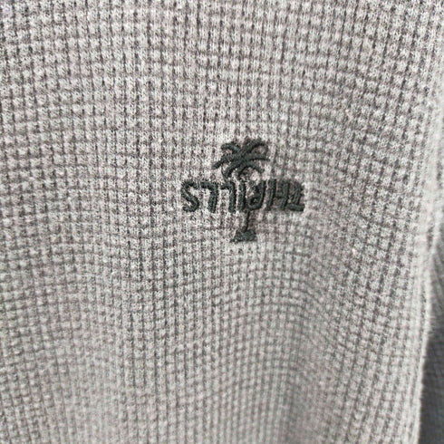 THRILLS 刺繍ロゴ ヘンリーネック サーマル ワッフル カットソー メンズ M