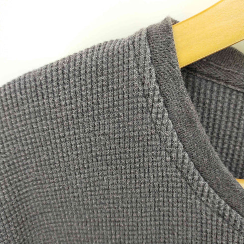 THRILLS 刺繍ロゴ ヘンリーネック サーマル ワッフル カットソー メンズ M