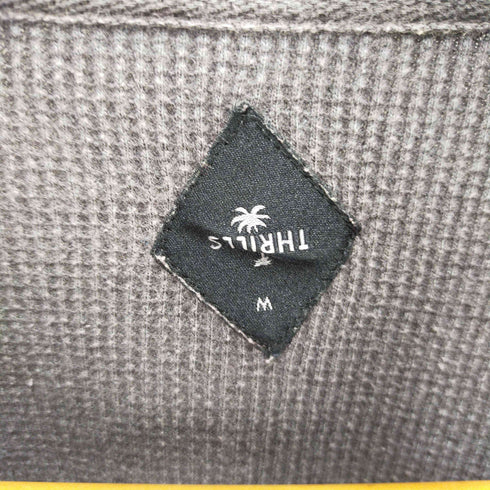 THRILLS 刺繍ロゴ ヘンリーネック サーマル ワッフル カットソー メンズ M