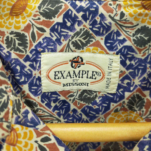 ミッソーニ MISSONI EXAMPLE BY MISSONI フラワーオープンカラーシャツ メンズ 39