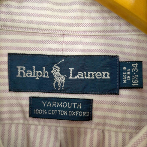 ラルフローレン RALPH LAUREN YARMOUTH ポニー刺繍 ストライプ オックスフォードシャツ メンズ 16 1/2 - 34