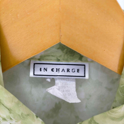 IN CHARGE MADE IN USA 花柄ポリシャツ レディース import:S