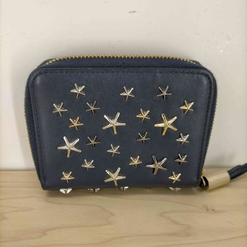 ジミーチュウ JIMMY CHOO スタースタッズ ラウンドジップレザー財布 レディース
