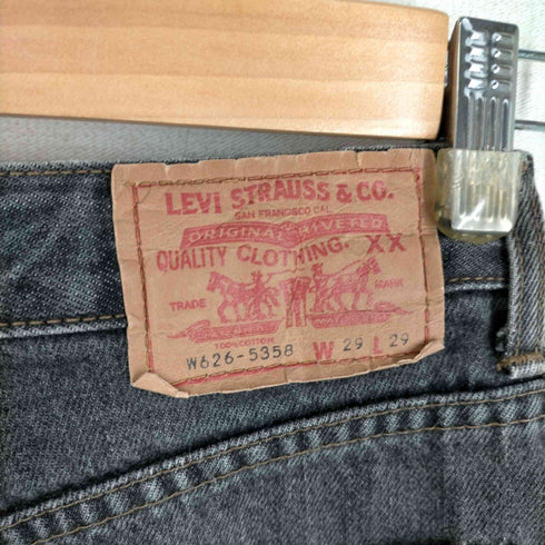 リーバイス Levis ボタン裏 J22 91年製 日本製 w626-5358 先染 ブラックデニムハーフパンツ JORTS ジョーツ メンズ 29/29