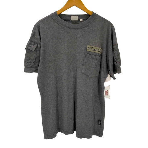 アヴィレックス AVIREX ワッペン 袖ポケット クルーネック 半袖Tシャツ メンズ import:S