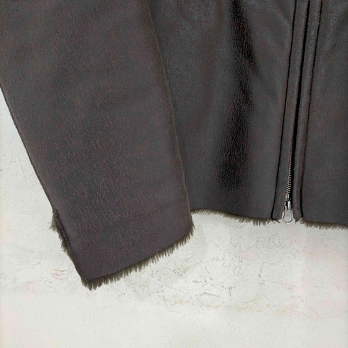イーズィーバイゼニア E.Z BY ZEGNA クラック加工 裏地ファー フェイクムートンコート メンズ