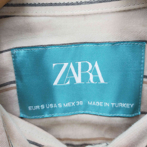 ザラ ZARA Cutie Chaos レーヨン混 ストライプ ロングスリーブシャツ メンズ import:S