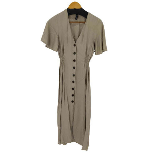 ザラ ZARA BUTTONED MIDI DRESS SAND レディース import:S