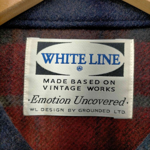 ホワイトライン WHITE LINE ウール ナイロン 裏地チェック コート メンズ JPN:44