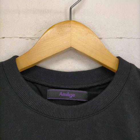 AMILIGE ラインストーンくぎベアチビTシャツ レディース