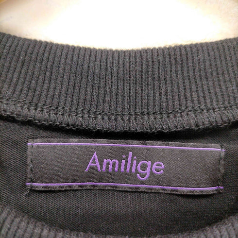 AMILIGE ラインストーンくぎベアチビTシャツ レディース