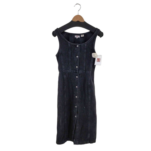 リーバイス Levis フロントボタン ブラックデニム ノースリーブワンピース Sienna Book 2 Dress Wanita レディース JPN:XS