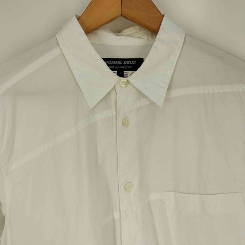 コムデギャルソンオムドゥ COMME des GARCONS HOMME DEUX 捻れパッチワーク 裾変形 レギュラーカラーシャツ メンズ JPN:S