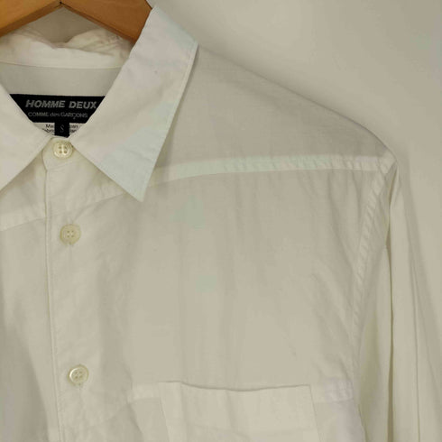 コムデギャルソンオムドゥ COMME des GARCONS HOMME DEUX 捻れパッチワーク 裾変形 レギュラーカラーシャツ メンズ JPN:S