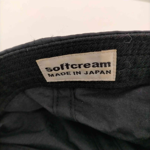 SOFT CREAM ナイロン ロゴ刺繍 6パネルキャップ メンズ