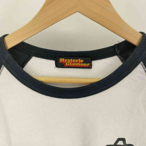 ヒステリックグラマー HYSTERIC GLAMOUR 00S 両面プリント ラグランスリーブ S/S Tシャツ レディース FREE