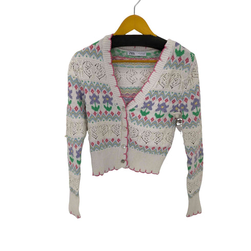 ザラ ZARA paisley cardigan フラワーニットカーディガン レディース import:S