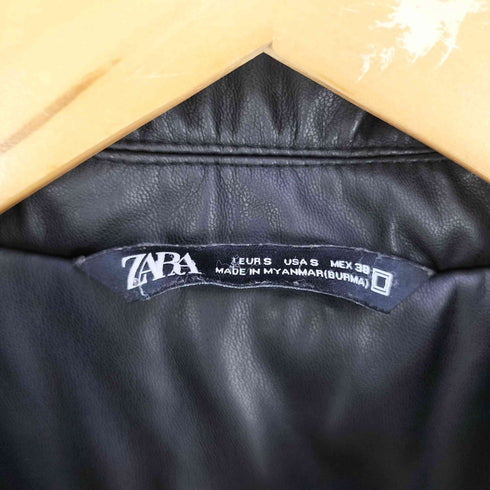 ザラ ZARA フェイクレザー パフジャケット メンズ import:S