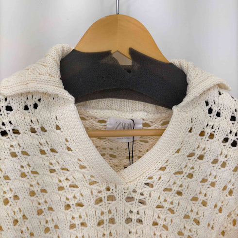 ザラ ZARA クロシェニットポロシャツ レディース 164