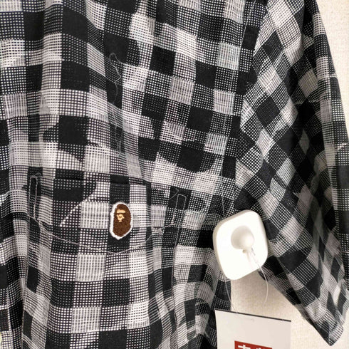 アベイシングエイプ A BATHING APE ワンポイント刺繍BDチェックシャツ メンズ JPN:L