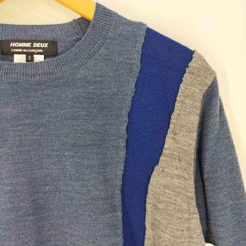 コムデギャルソンオムドゥ COMME des GARCONS HOMME DEUX パッチワーク アクリルウール クルーネックニット メンズ JPN:S