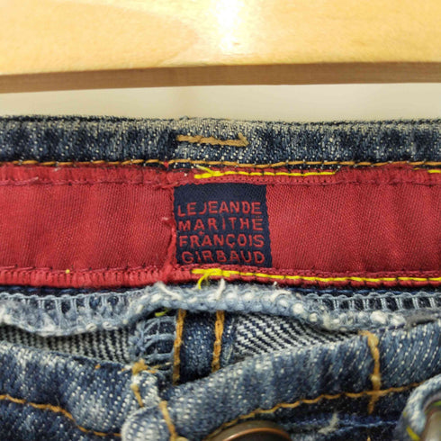 マリテフランソワジルボー MARITHE FRANCOIS GIRBAUD スタッズベルト フレアデニムパンツ レディース M