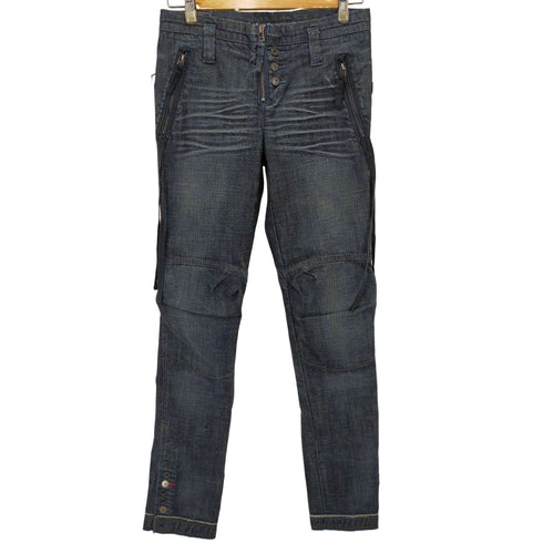 マリテフランソワジルボー MARITHE FRANCOIS GIRBAUD バックレースアップ デザインデニムパンツ レディース M
