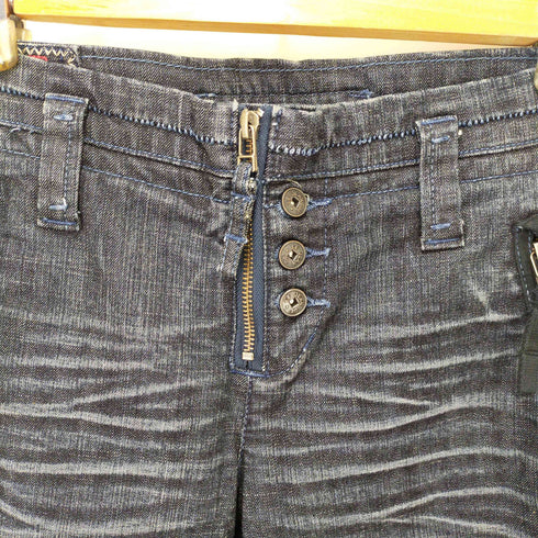 マリテフランソワジルボー MARITHE FRANCOIS GIRBAUD バックレースアップ デザインデニムパンツ レディース M