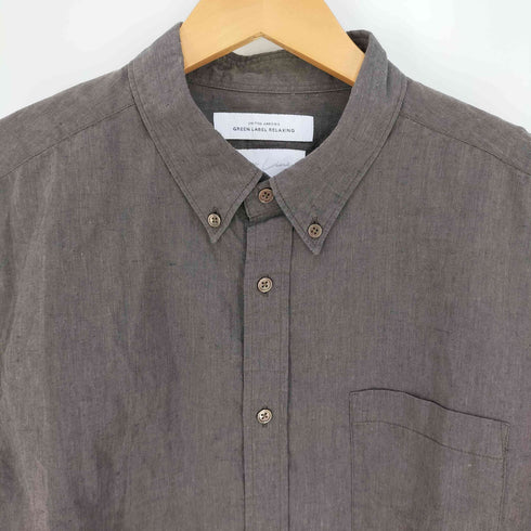 ユナイテッドアローズグリーンレーベルリラクシング UNITED ARROWS green label relaxing OLT CSM イージーリネン ボタンダウン 7分袖 シャツ メンズ JPN:L