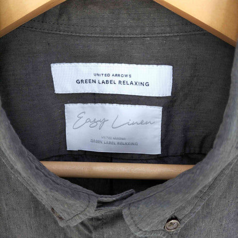 ユナイテッドアローズグリーンレーベルリラクシング UNITED ARROWS green label relaxing OLT CSM イージーリネン ボタンダウン 7分袖 シャツ メンズ JPN:L