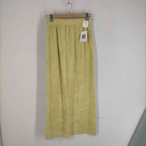 ベースレンジ BASERANGE RIB LONG SKIRT スリットロングスカート パイルスカート レディース JPN:S
