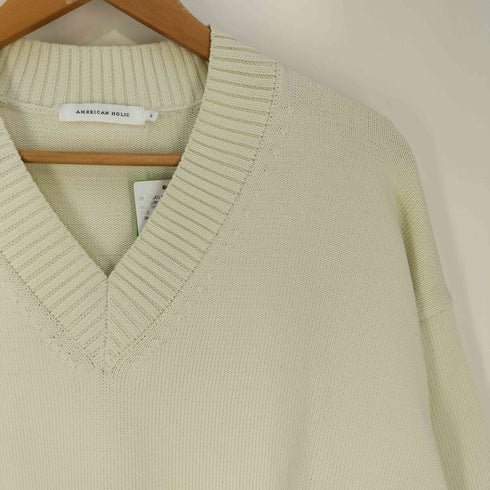 アメリカンホリック AMERICAN HOLIC Vネックプルオーバー エコカルット レディース JPN:L