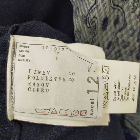 サカイ Sacai 袖異素材 リネン混 ドッキングカットソー レディース 2