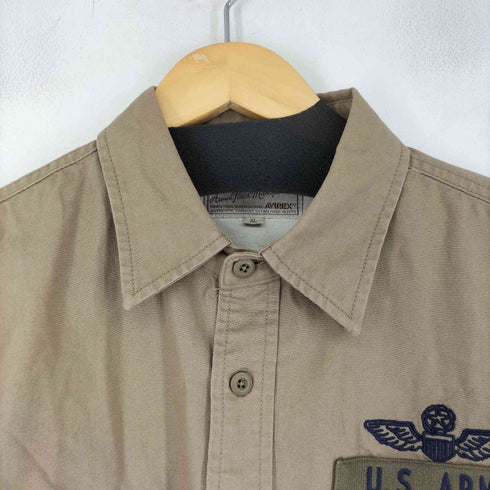 アヴィレックス AVIREX 刺繍HALO ミリタリーシャツ メンズ import:XL