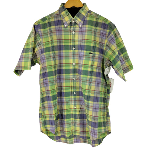 シュミーズラコステ CHEMISE LACOSTE ワンポイントロゴ刺繍 S/S チェックシャツ メンズ JPN:3