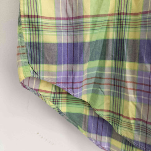 シュミーズラコステ CHEMISE LACOSTE ワンポイントロゴ刺繍 S/S チェックシャツ メンズ JPN:3