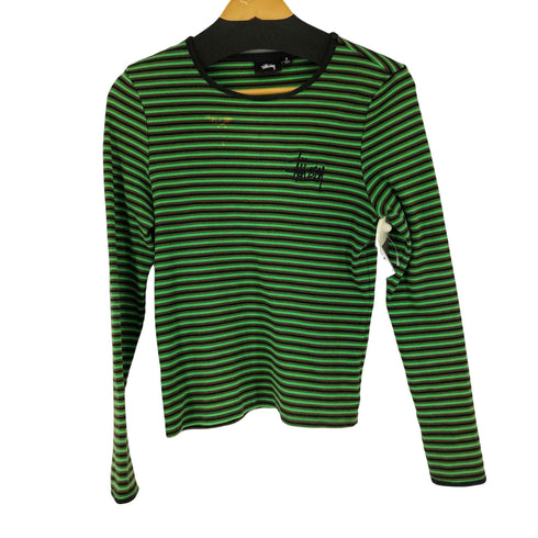 ステューシー Stussy フロント刺繍 L/S ボーダートップス メンズ import:S