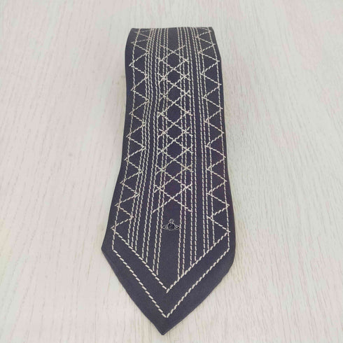 ヴィヴィアンウエストウッドアクセサリー Vivienne Westwood Accessories ステッチワーク ネクタイ オーブ刺繍 メンズ ONE SIZE