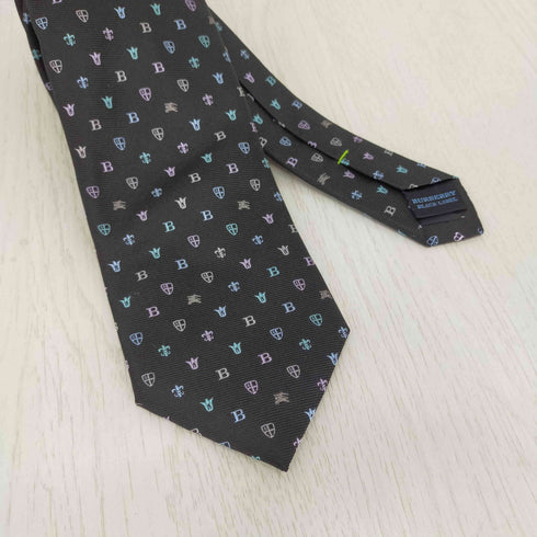 バーバリーブラックレーベル BURBERRY BLACK LABEL 総柄 ネクタイ ホース刺繍 モノグラム メンズ ONE SIZE