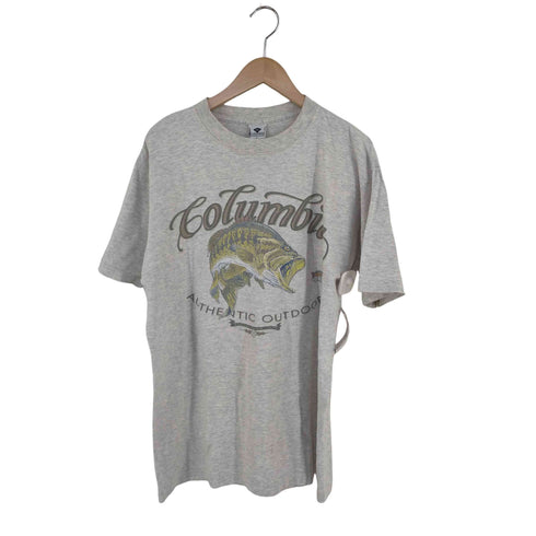 コロンビア Columbia USA製 フィッシュ ルアープリント クルーネックTシャツ メンズ import:L
