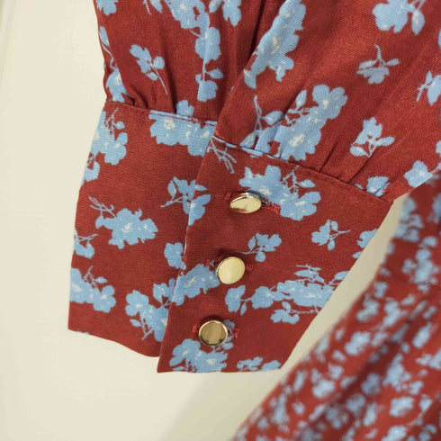総柄ワンピース 花 レディース import:M