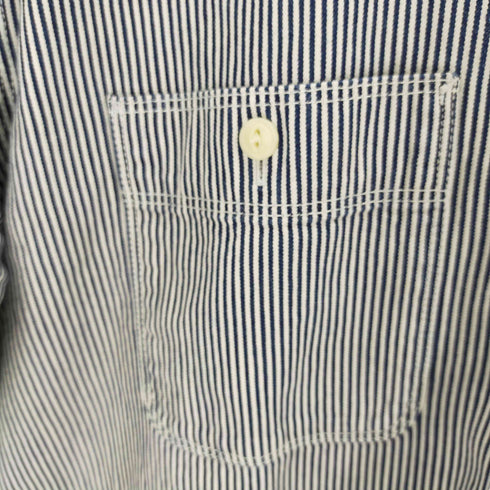 ユニクロ UNIQLO ヒッコリーストライプ ワークシャツ メンズ JPN:L